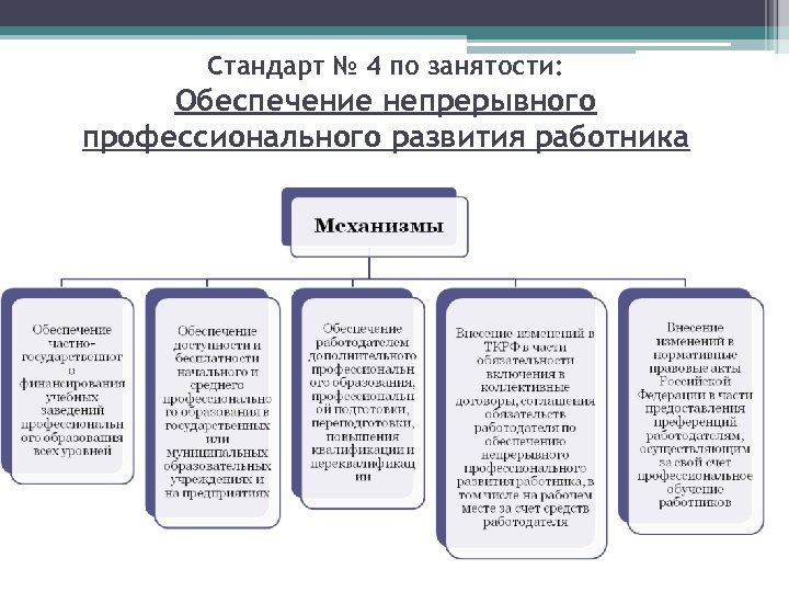 Стандарт № 4 по занятости: Обеспечение непрерывного профессионального развития работника 