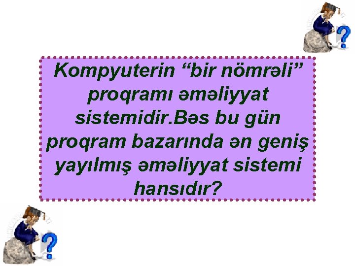 Kompyuterin “bir nömrəli” proqramı əməliyyat sistemidir. Bəs bu gün proqram bazarında ən geniş yayılmış