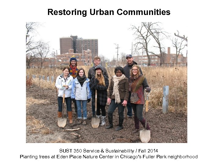 Restoring Urban Communities SUST 350 Service & Sustainability / Fall 2014 Planting trees at