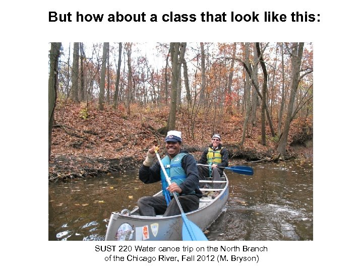 But how about a class that look like this: SUST 220 Water canoe trip