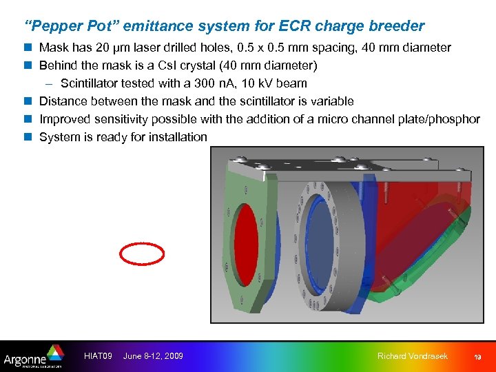“Pepper Pot” emittance system for ECR charge breeder n Mask has 20 µm laser