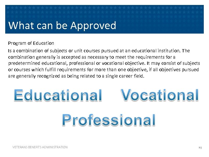 What can be Approved Program of Education Is a combination of subjects or unit
