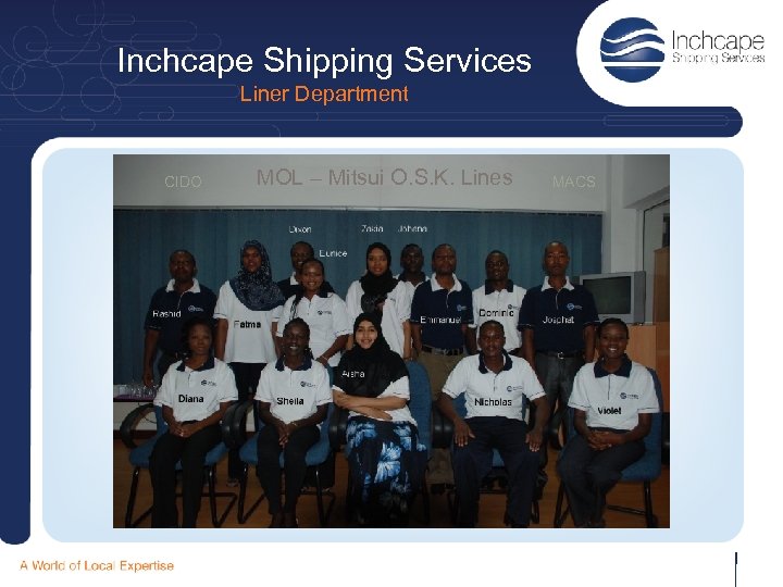 Inchcape Shipping Services Liner Department CIDO MOL – Mitsui O. S. K. Lines MACS
