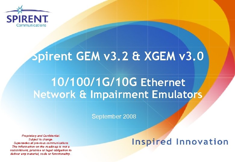 Spirent GEM v 3. 2 & XGEM v 3. 0 10/100/1 G/10 G Ethernet