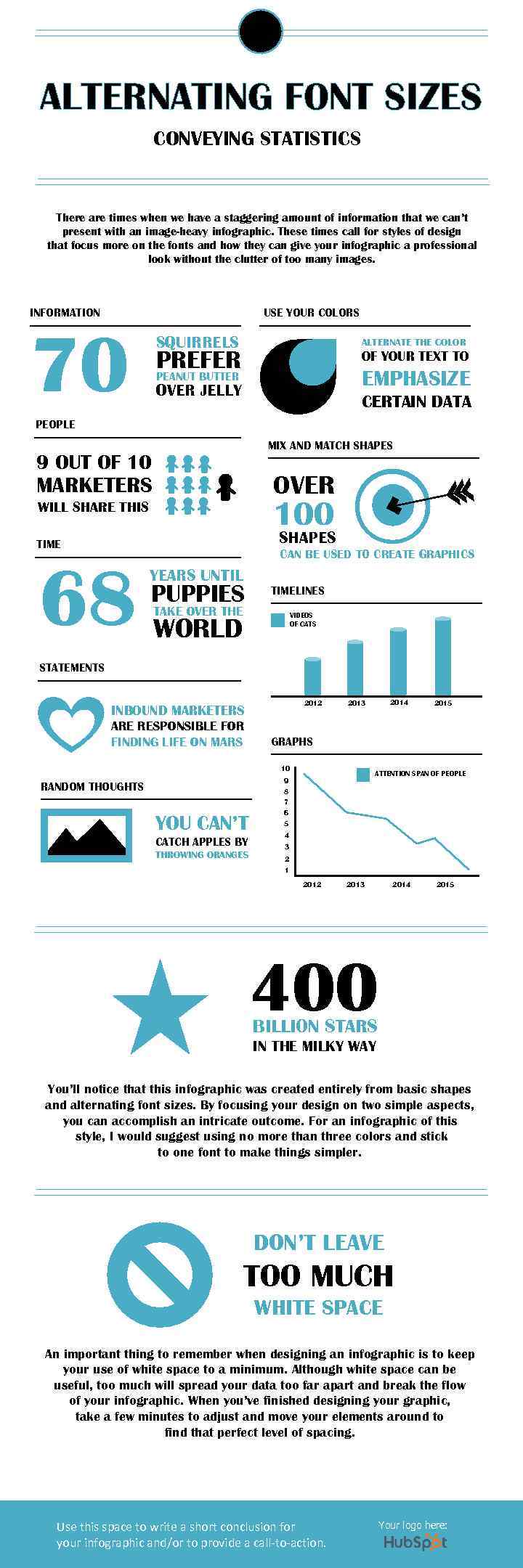 ALTERNATING FONT SIZES CONVEYING STATISTICS There are times when we have a staggering amount