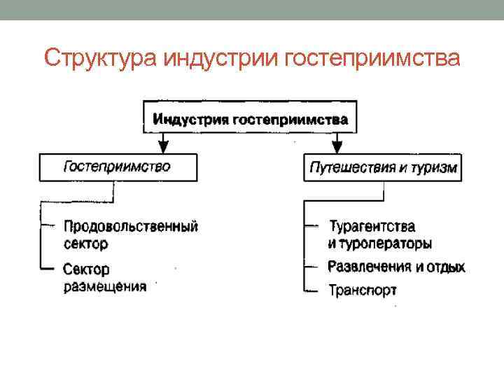 Структура индустрии гостеприимства 