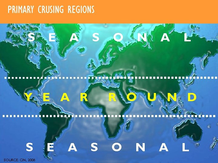 PRIMARY CRUSING REGIONS S E A S Y E A R S SOURCE: CIN,