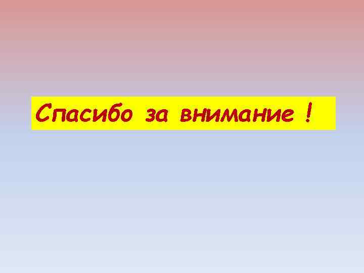  Спасибо за внимание ! 