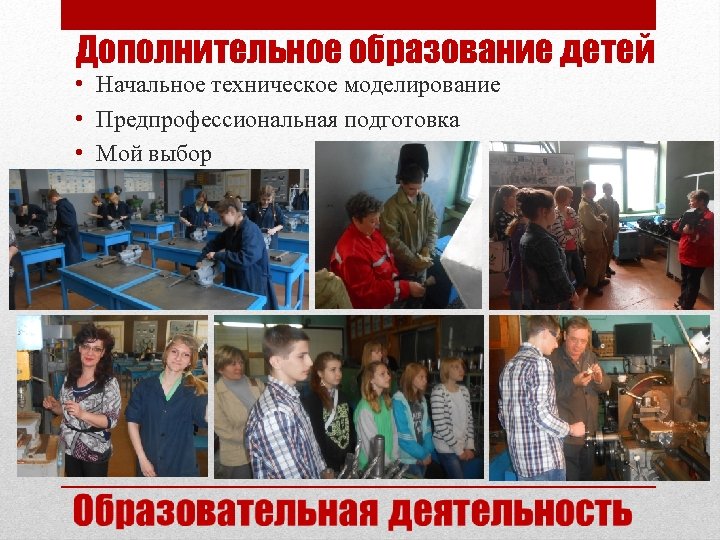 Дополнительное образование детей • Начальное техническое моделирование • Предпрофессиональная подготовка • Мой выбор 