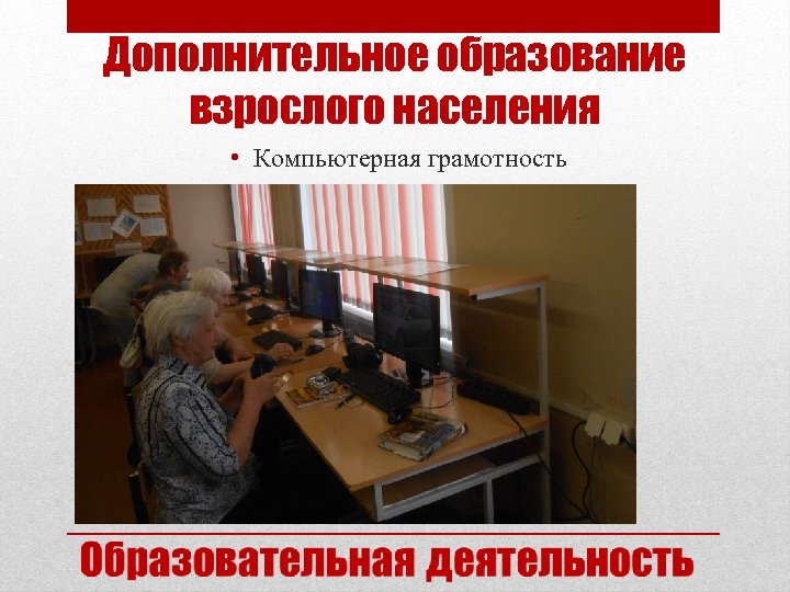 Дополнительное образование взрослого населения • Компьютерная грамотность 