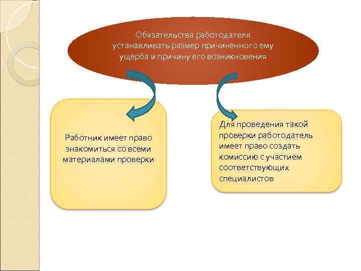 Обязательства работодателя устанавливать размер причиненного ему ущерба и причину его возникновения Работник имеет право