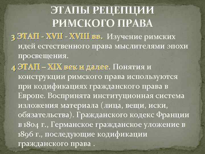 Субъекты римского права презентация