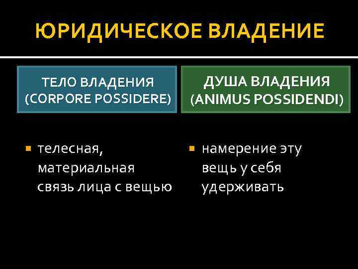 Материальная связь. Владение телом. Владение Corpus Animus. Материальные вещи душат. Animus possidendi в римском праве.