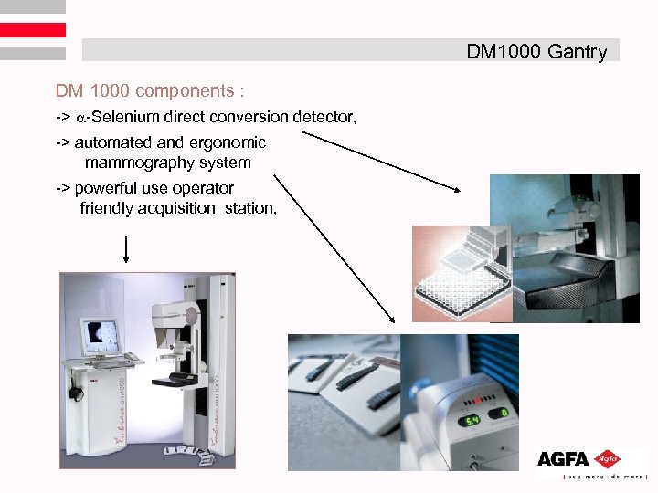 DM 1000 Gantry DM 1000 components : -> -Selenium direct conversion detector, -> automated