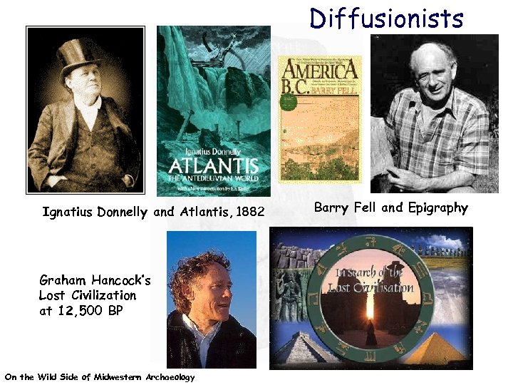 Diffusionists Ignatius Donnelly and Atlantis, 1882 Graham Hancock’s Lost Civilization at 12, 500 BP