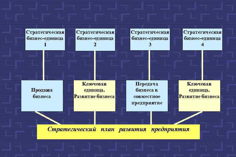 Стратегическая бизнес-единица 1 Продажа бизнеса Стратегическая бизнес-единица 2 Ключевая единица. Развитие бизнеса Стратегическая бизнес-единица