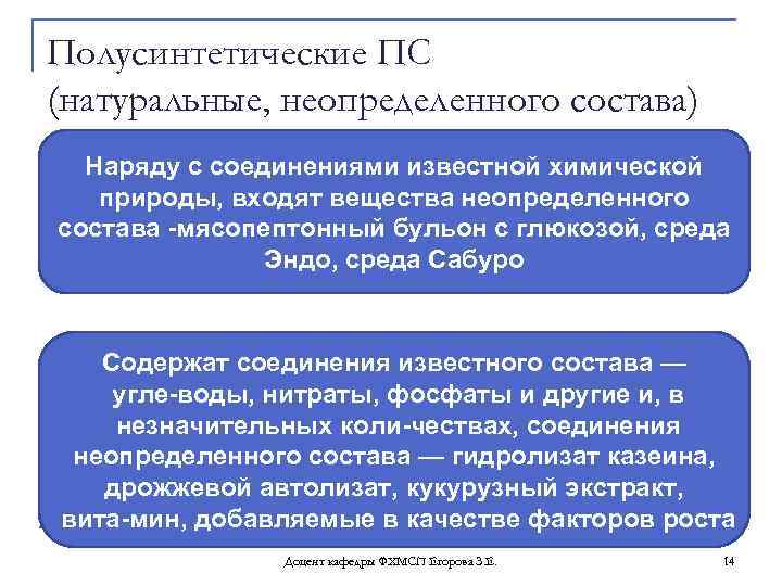 Полусинтетические ПС (натуральные, неопределенного состава) Наряду с соединениями известной химической природы, входят вещества неопределенного