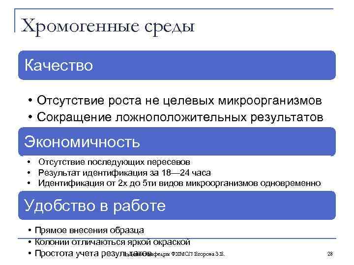 Хромогенные среды Качество • Отсутствие роста не целевых микроорганизмов • Сокращение ложноположительных результатов Экономичность