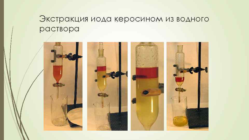 Экстракция иода керосином из водного раствора 