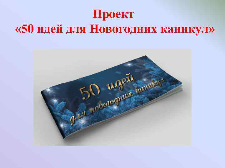 Проект « 50 идей для Новогодних каникул» 