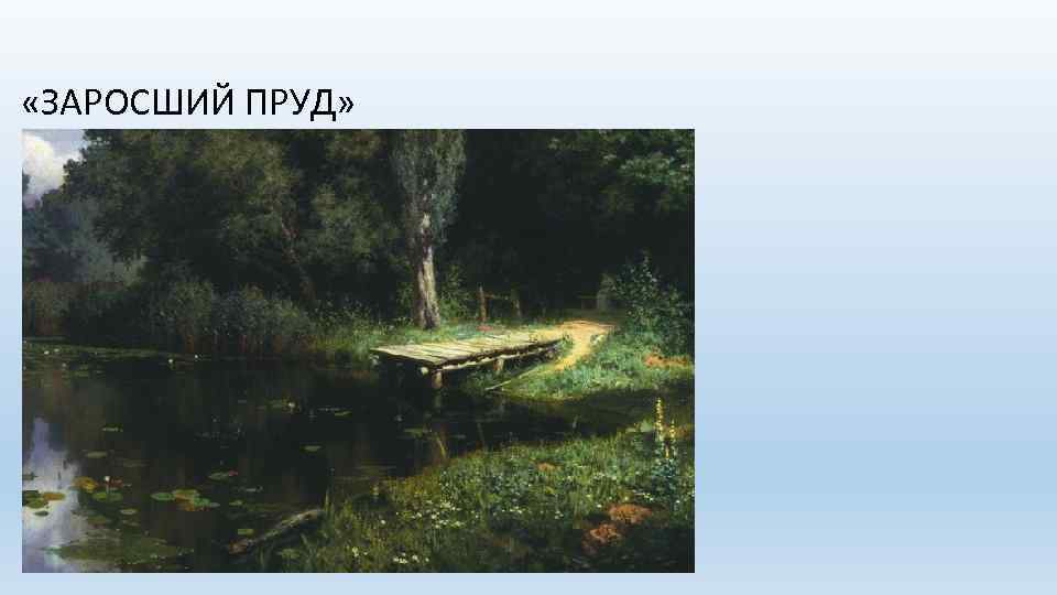  «ЗАРОСШИЙ ПРУД» 