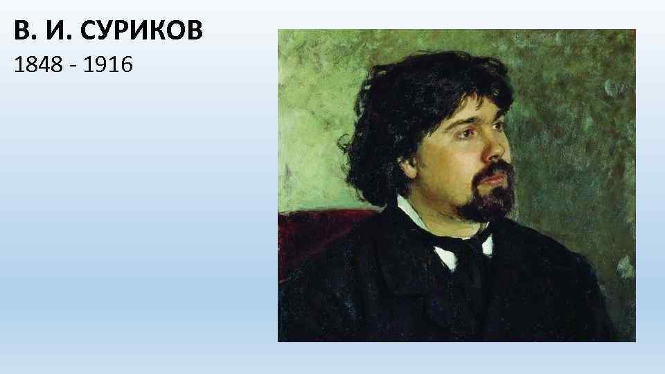 В. И. СУРИКОВ 1848 - 1916 