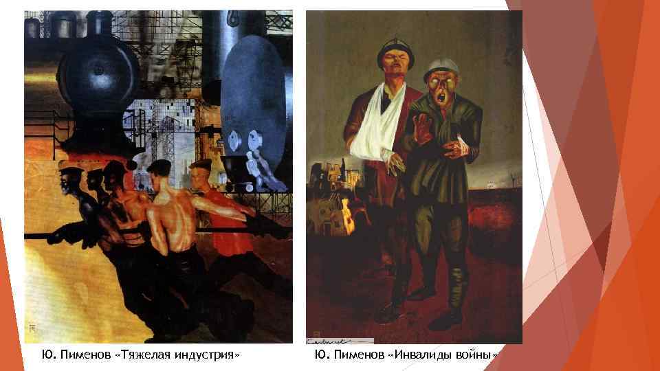 Ю. Пименов «Тяжелая индустрия» Ю. Пименов «Инвалиды войны» 