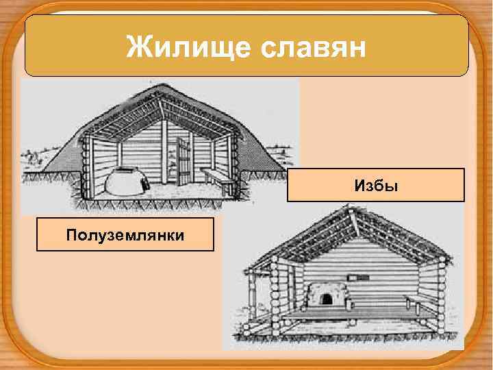 Жилище славян Избы Полуземлянки 