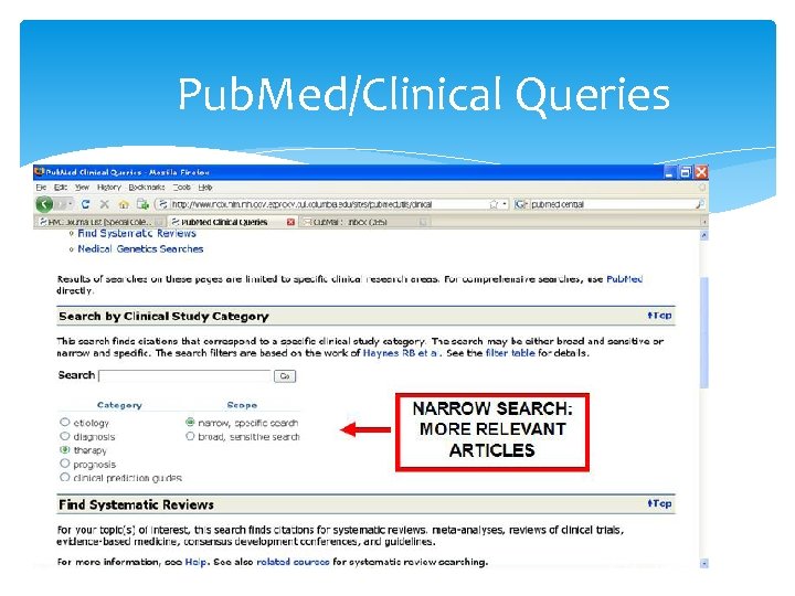 Pub. Med/Clinical Queries 