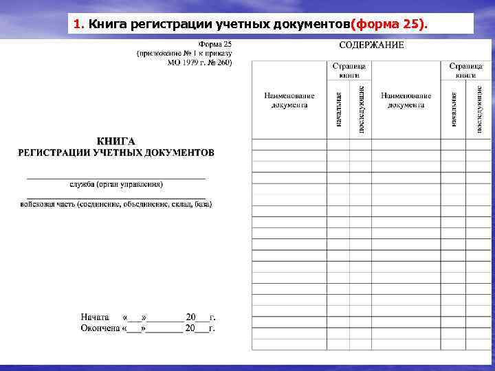 Книга регистрации учетных документов форма 25 образец заполнения