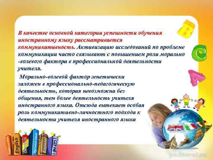 В качестве основной категории успешности обучения иностранному языку рассматривается коммуникативность. Активизацию исследований по проблеме