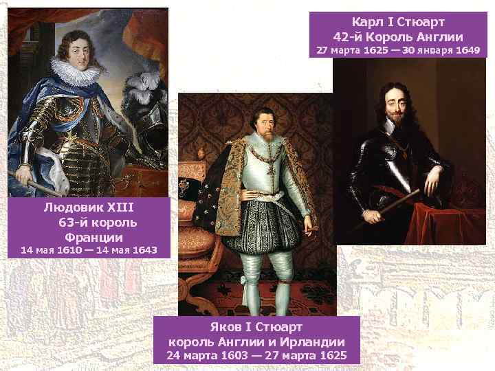 Карл I Стюарт 42 -й Король Англии 27 марта 1625 — 30 января 1649