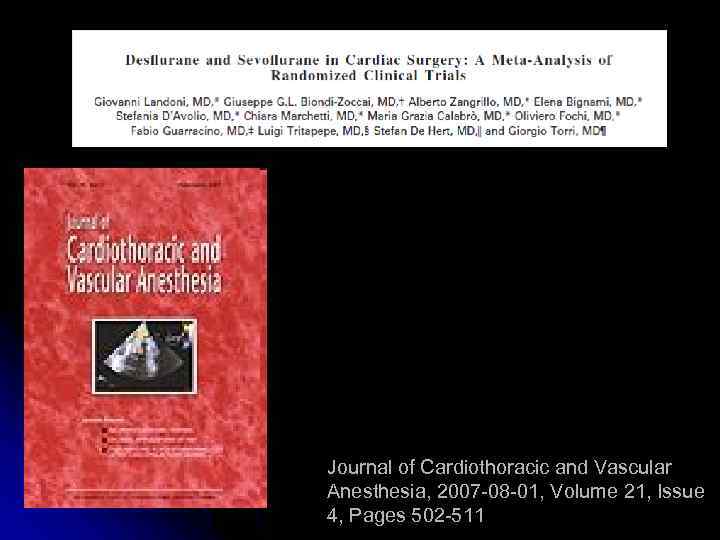 Journal of Cardiothoracic and Vascular Anesthesia, 2007 -08 -01, Volume 21, Issue 4, Pages