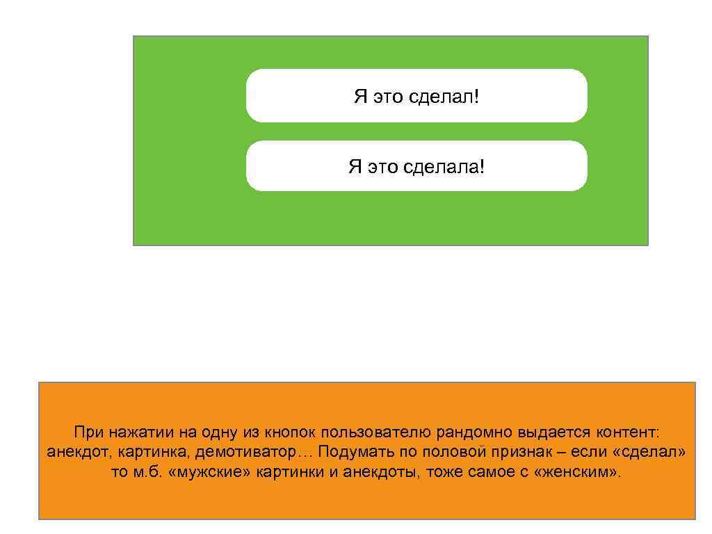 Я это сделал! Я это сделала! При нажатии на одну из кнопок пользователю рандомно