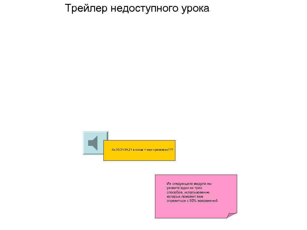 Трейлер недоступного урока Хз 33, 31 -34, 21 в конце + звук «реквием» ?