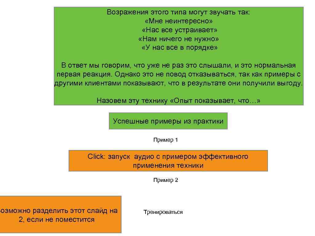 Возражения этого типа могут звучать так: «Мне неинтересно» «Нас все устраивает» «Нам ничего не