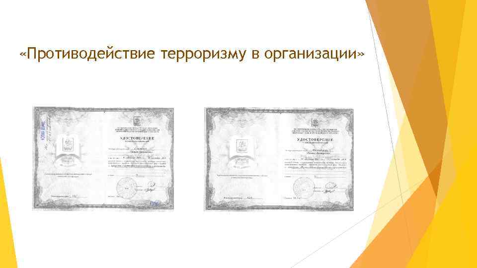  «Противодействие терроризму в организации» 