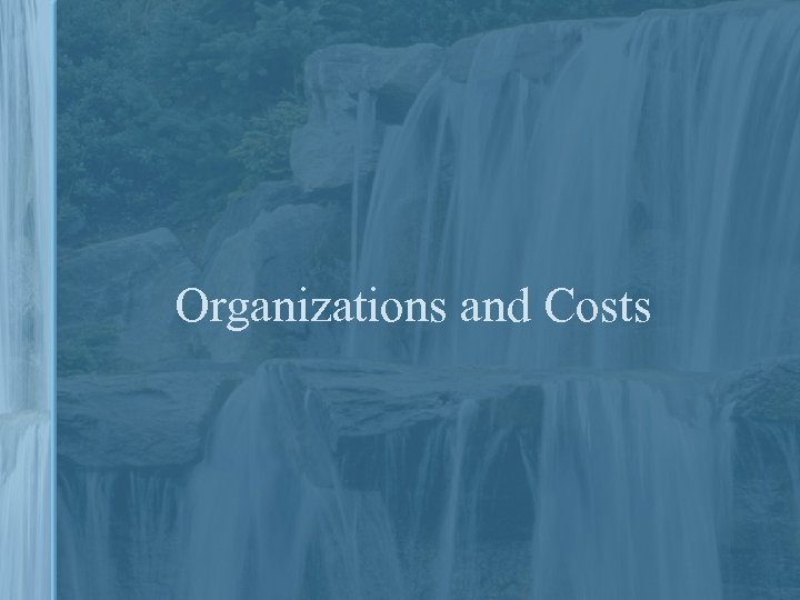 Organizations and Costs 