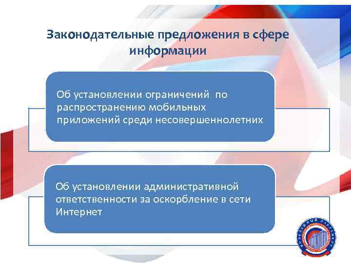 Законодательные предложения в сфере информации Об установлении ограничений по распространению мобильных приложений среди несовершеннолетних