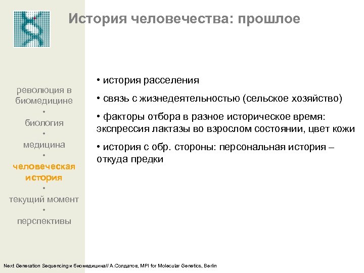 История человечества: прошлое революция в биомедицине • биология • медицина • человеческая история •