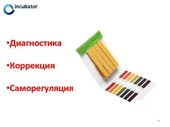 incubator • Диагностика • Коррекция • Саморегуляция 27 