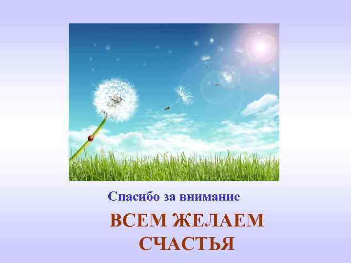 Спасибо за внимание ВСЕМ ЖЕЛАЕМ СЧАСТЬЯ 