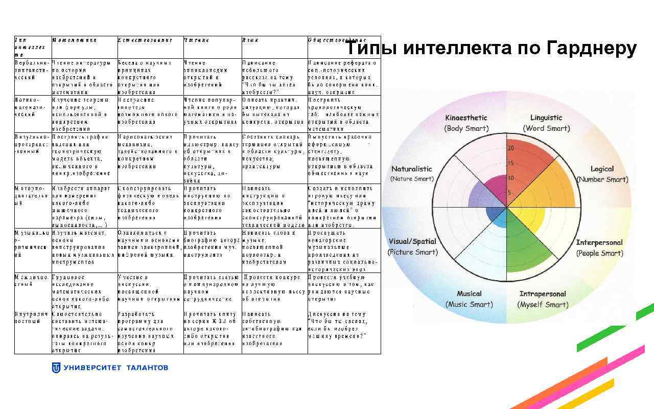 Форма интеллекта. Гарднер типы интеллекта. Говард Гарднер типы интеллекта. Типы множественного интеллекта. Говард Гарднер 8 типов интеллекта.