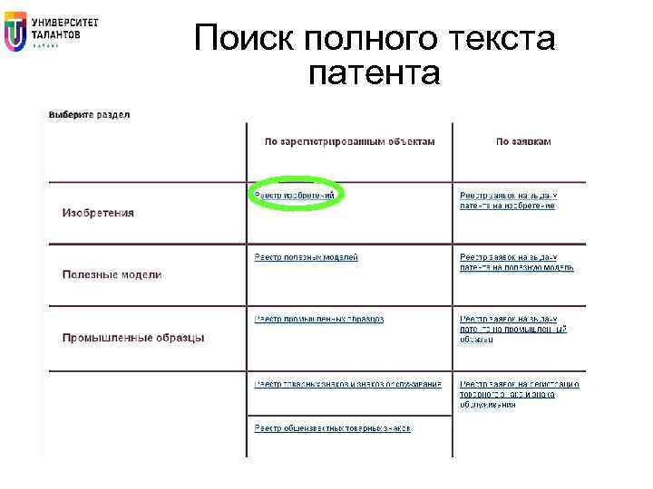 Поиск полного текста патента 