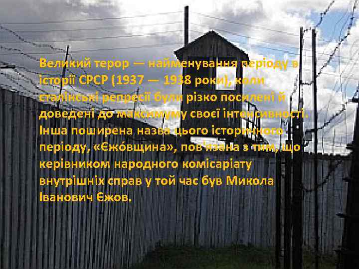 Великий терор — найменування періоду в Великий. СРСР (1937 найменування періоду в історії терор
