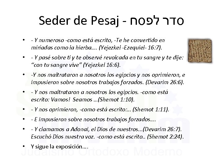 Seder de Pesaj - סדר לפסח • - Y numeroso -como está escrito, -Te