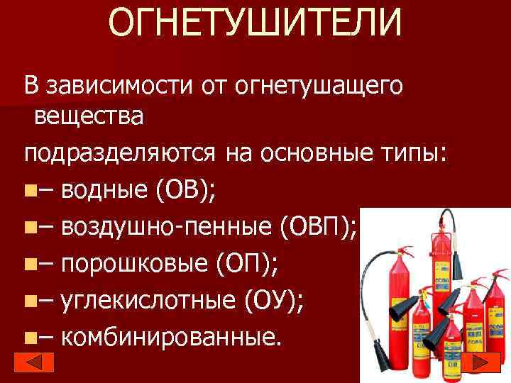 Огнетушащие вещества