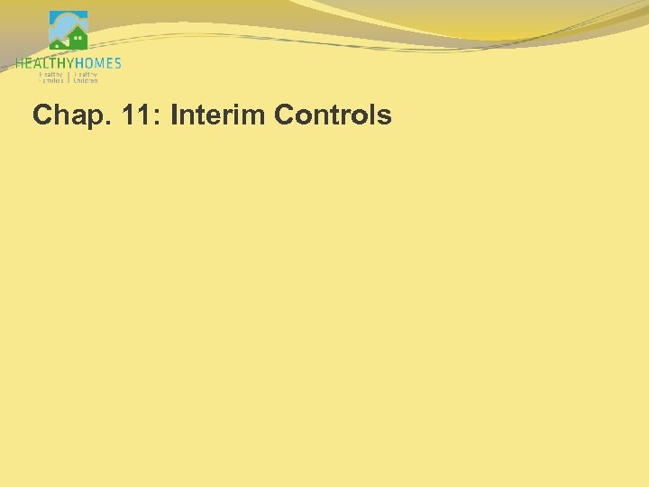 Chap. 11: Interim Controls 