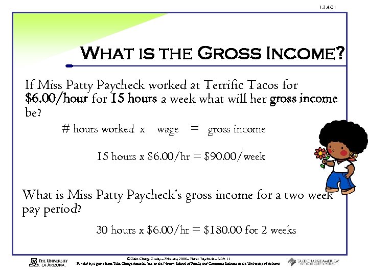 1. 3. 4. G 1 What is the Gross Income? If Miss Patty Paycheck