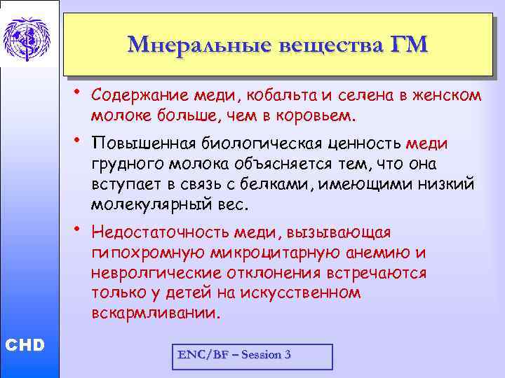 Мнеральные вещества ГМ • • Child and Adolescent Health and Development • CHD Содержание